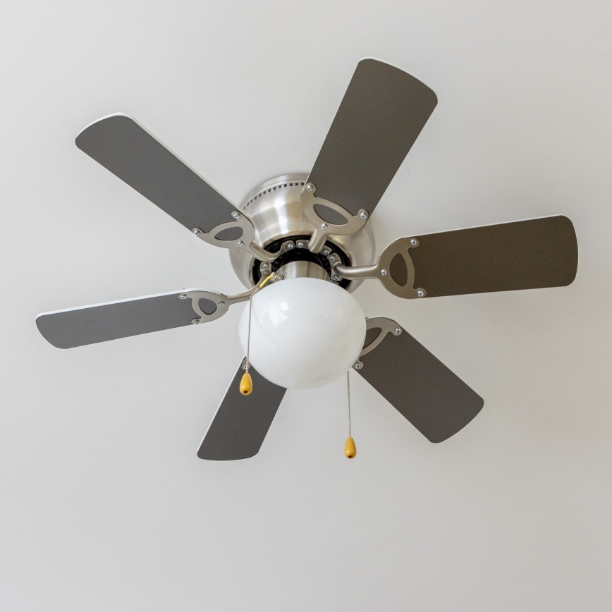 ZEVENTI - Griestu ventilators GALDANA 1xE27/60W/230V pelēka/balta