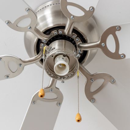 ZEVENTI - Griestu ventilators GALDANA 1xE27/60W/230V pelēka/balta