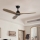 ZEVENTI - Griestu ventilators LAURIA Wi-Fi Tuya melna/ozols + tālvadības pults