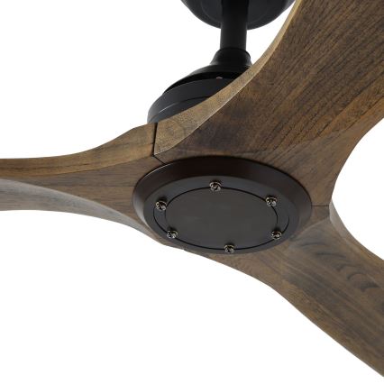 ZEVENTI - Griestu ventilators LAURIA Wi-Fi Tuya melna/ozols + tālvadības pults