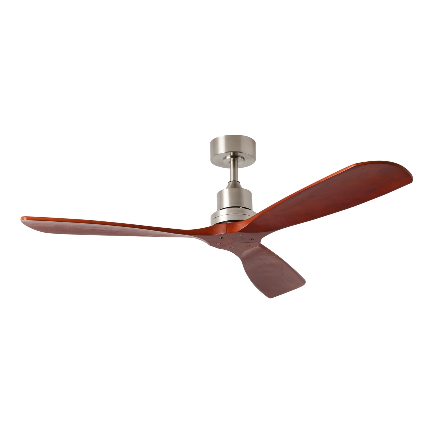 ZEVENTI - Griestu ventilators LIONI Wi-Fi Tuya matēts hroms/ozols + tālvadības pults