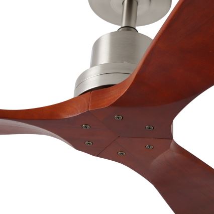 ZEVENTI - Griestu ventilators LIONI Wi-Fi Tuya matēts hroms/ozols + tālvadības pults