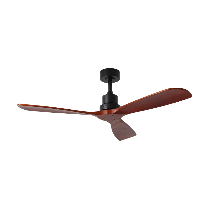 ZEVENTI - Griestu ventilators LIONI Wi-Fi Tuya melna/ozols + tālvadības pults