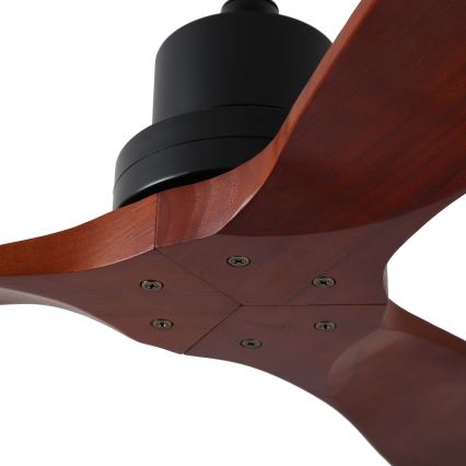 ZEVENTI - Griestu ventilators LIONI Wi-Fi Tuya melna/ozols + tālvadības pults