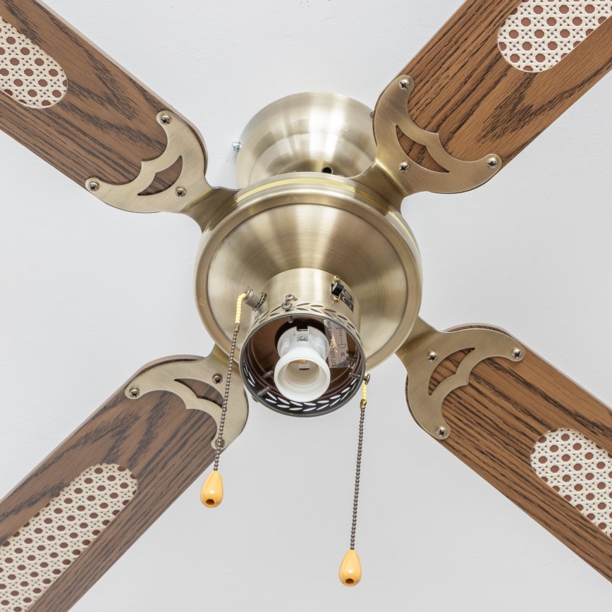 ZEVENTI - Griestu ventilators NAVAGIO 1xE27/60W/230V brūna