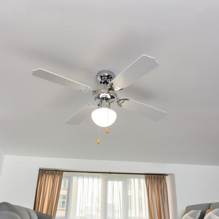ZEVENTI - Griestu ventilators NAVAGIO 1xE27/60W/230V melna/balta