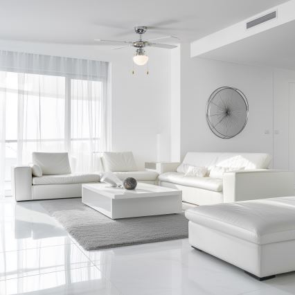ZEVENTI - Griestu ventilators NAVAGIO 1xE27/60W/230V melna/balta