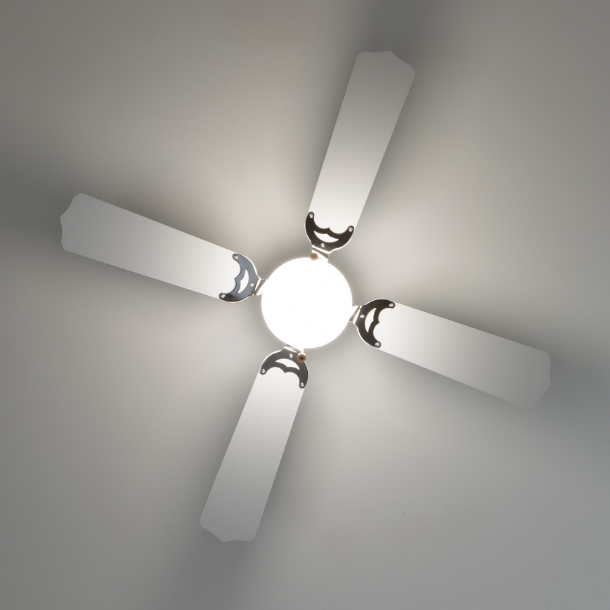 ZEVENTI - Griestu ventilators NAVAGIO 1xE27/60W/230V melna/balta