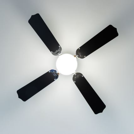 ZEVENTI - Griestu ventilators NAVAGIO 1xE27/60W/230V melna/balta
