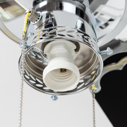 ZEVENTI - Griestu ventilators NAVAGIO 1xE27/60W/230V melna/balta