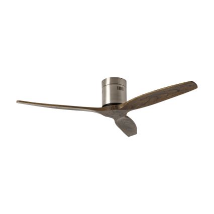 ZEVENTI - Griestu ventilators SPELLO Wi-Fi Tuya matēts hroms/ozols + tālvadības pults