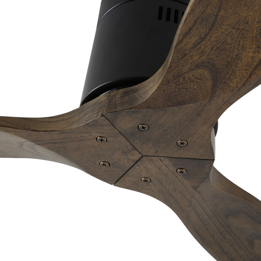 ZEVENTI - Griestu ventilators SPELLO Wi-Fi Tuya melna/ozols + tālvadības pults