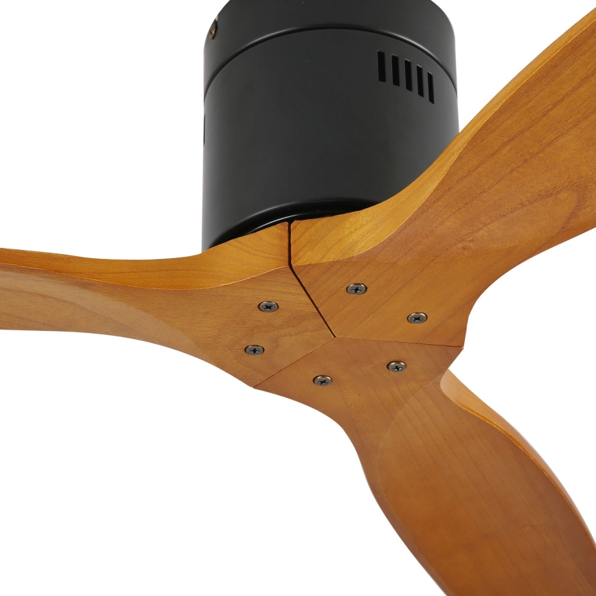 ZEVENTI - Griestu ventilators SPELLO Wi-Fi Tuya melna/ozols + tālvadības pults
