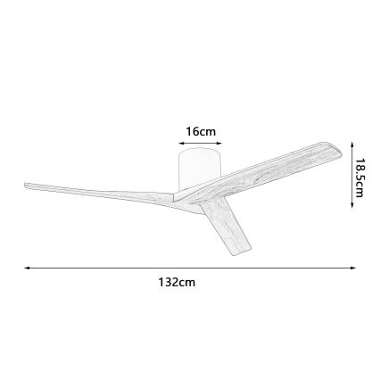 ZEVENTI - Griestu ventilators VELLON Wi‑Fi Tuya balts/paulovnijas + tālvadība