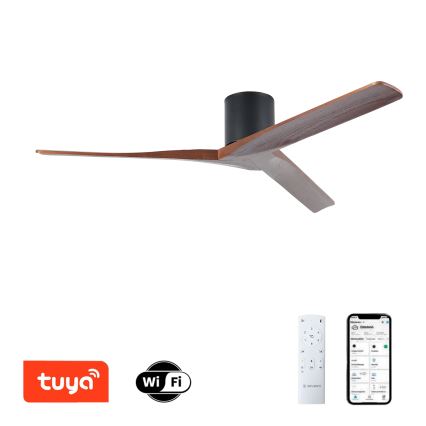 ZEVENTI - Griestu ventilators VELLON Wi-Fi Tuya melns/valrieksts + tālvadība
