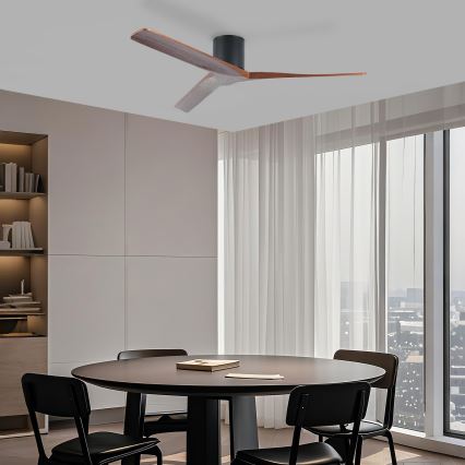 ZEVENTI - griestu ventilators VELLON Wi-Fi Tuya melns/valrieksts + tālvadības pults