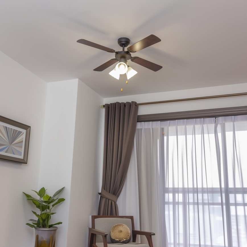 ZEVENTI - Griestu ventilators ZURRIOLA 3xE27/60W/230V