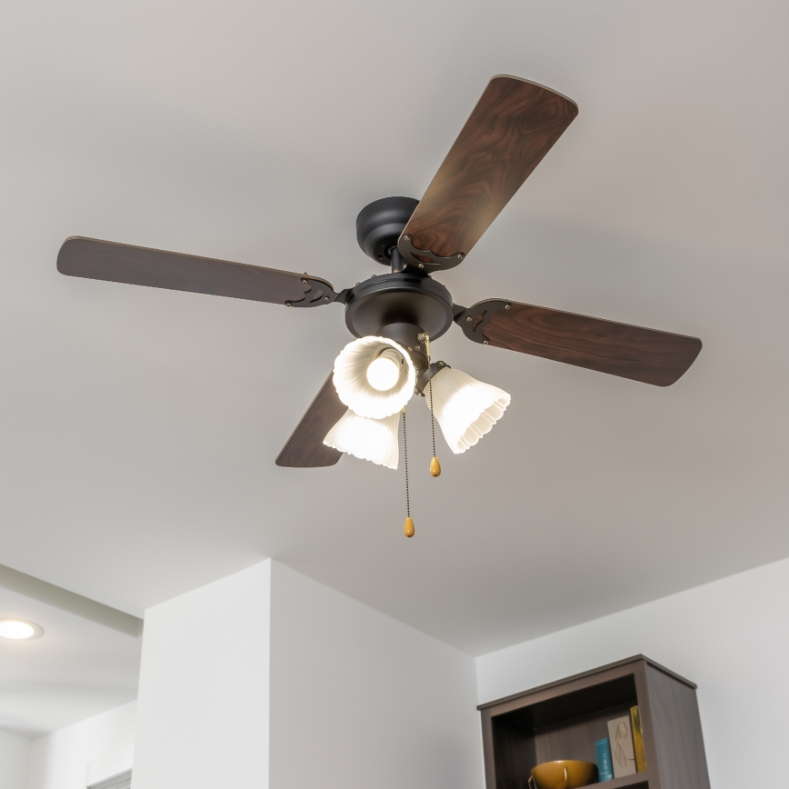 ZEVENTI - Griestu ventilators ZURRIOLA 3xE27/60W/230V