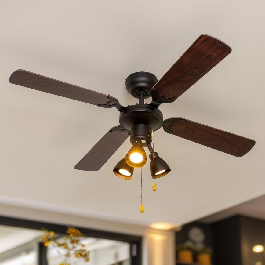 ZEVENTI - Griestu ventilators ZURRIOLA 3xGU10/50W/230V