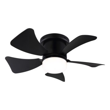 ZEVENTI - LED Aptumšojams griestu ventilators MUNDAKA LED/10W/230V 3000-6500K melna + tālvadības pults