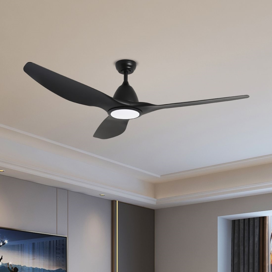 ZEVENTI - LED Aptumšojams griestu ventilators URBINO LED/20W/230V 3000-6000K Wi-Fi Tuya melna + tālvadības pults