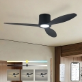 ZEVENTI - LED aptumšojams griestu ventilators VENTORA LED/24W/230V 3000/4000/6000K Wi-Fi Tuya melns + tālvadības pults