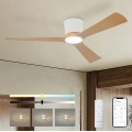 ZEVENTI - LED ar regulējamu spilgtumu griestu ventilators AUREX LED/24W/230V 3000/4000/6000K Wi-Fi Tuya balta/ozols + tālvadības pults
