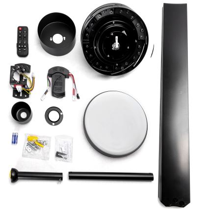 ZEVENTI - LED griestu ventilators WALKIKI ar regulējamu gaismas spilgtumu LED/24W/230V 2700-6500K 165 cm melns + tālvadība