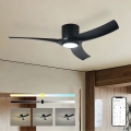 ZEVENTI - LED dimmējams griestu ventilators ORBITO LED/24W/230V 3000/4000/6000K Wi-Fi Tuya melns + tālvadības pults