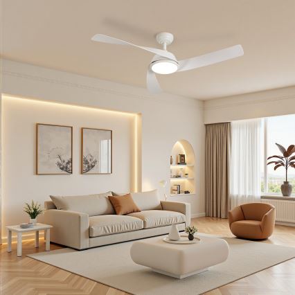 ZEVENTI - LED aptumšojams griestu ventilators AERYS LED/24W/230V 3000/4000/6000K Wi-Fi Tuya balts + tālvadības pults