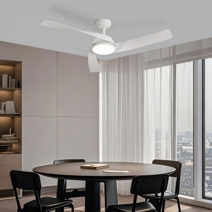 ZEVENTI - LED aptumšojams griestu ventilators AERYS LED/24W/230V 3000/4000/6000K Wi-Fi Tuya balts + tālvadības pults