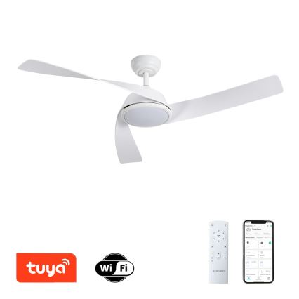 ZEVENTI - LED regulējams griestu ventilators AERYS LED/24W/230V 3000/4000/6000K Wi-Fi Tuya balts + tālvadības pults