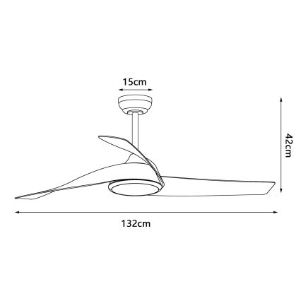 ZEVENTI - AERYS LED griestu ventilators ar regulējamu apgaismojumu LED/24W/230V 3000/4000/6000K Wi-Fi Tuya balts/ozols + tālvadības pults