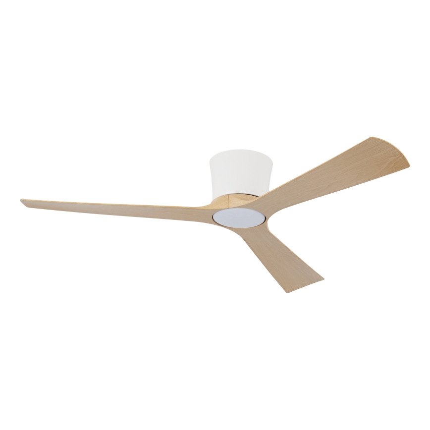 ZEVENTI - LED dimējams griestu ventilators AUREX LED/24W/230V 3000/4000/6000K Wi-Fi Tuya balts/ozols + tālvadība
