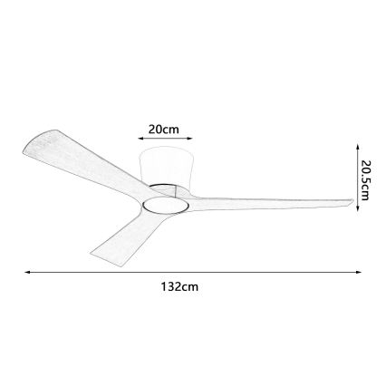 ZEVENTI - LED dimējams griestu ventilators AUREX LED/24W/230V 3000/4000/6000K Wi-Fi Tuya balts/ozols + tālvadība