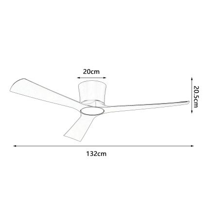 ZEVENTI - AUREX LED dimējams griestu ventilators LED/24W/230V 3000/4000/6000K Wi‑Fi Tuya melns + tālvadības pults