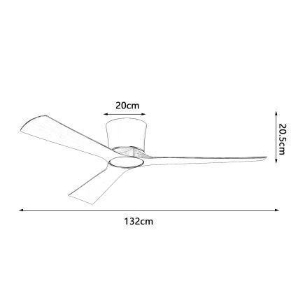 ZEVENTI - LED aptumšojams griestu ventilators AUREX LED/24W/230V 3000/4000/6000K Wi-Fi Tuya melns/valrieksts + tālvadības pults