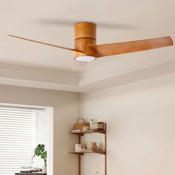 ZEVENTI - LED Griestu ventilators BARROSA LED/18W/230V 3000/4000/6000K Wi-Fi Tuya brūna + tālvadības pults