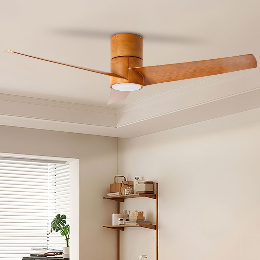 ZEVENTI - LED Griestu ventilators BARROSA LED/18W/230V 3000/4000/6000K Wi-Fi Tuya brūna + tālvadības pults