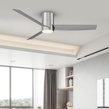 ZEVENTI - LED Griestu ventilators BARROSA LED/18W/230V 3000/4000/6000K Wi-Fi Tuya matēts hroms + tālvadības pults
