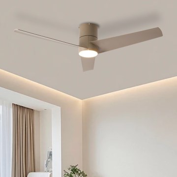 ZEVENTI - LED griestu ventilators BARROSA LED/18W/230V 3000/4000/6000K Wi‑Fi Tuya bēšs + tālvadība