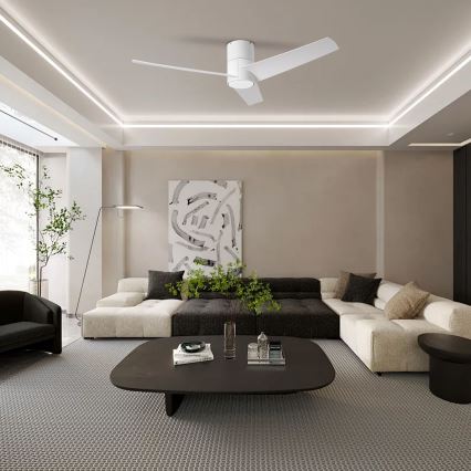 ZEVENTI - LED Griestu ventilators BARROSA LED/18W/230V 3000/4000/6000K Wi-Fi Tuya balta + tālvadības pults