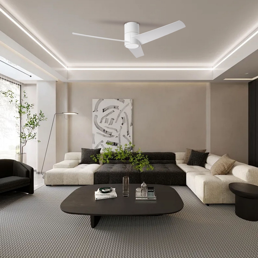 ZEVENTI - LED Griestu ventilators BARROSA LED/18W/230V 3000/4000/6000K Wi-Fi Tuya balta + tālvadības pults