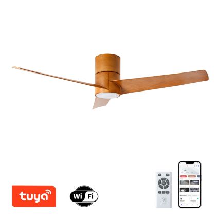 ZEVENTI - LED Griestu ventilators BARROSA LED/18W/230V 3000/4000/6000K Wi-Fi Tuya brūna + tālvadības pults
