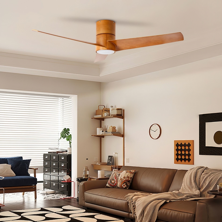 ZEVENTI - LED Griestu ventilators BARROSA LED/18W/230V 3000/4000/6000K Wi-Fi Tuya brūna + tālvadības pults