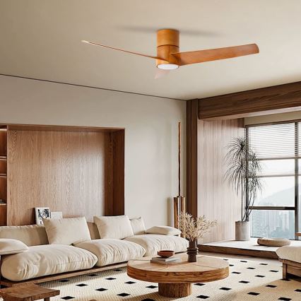 ZEVENTI - LED Griestu ventilators BARROSA LED/18W/230V 3000/4000/6000K Wi-Fi Tuya brūna + tālvadības pults