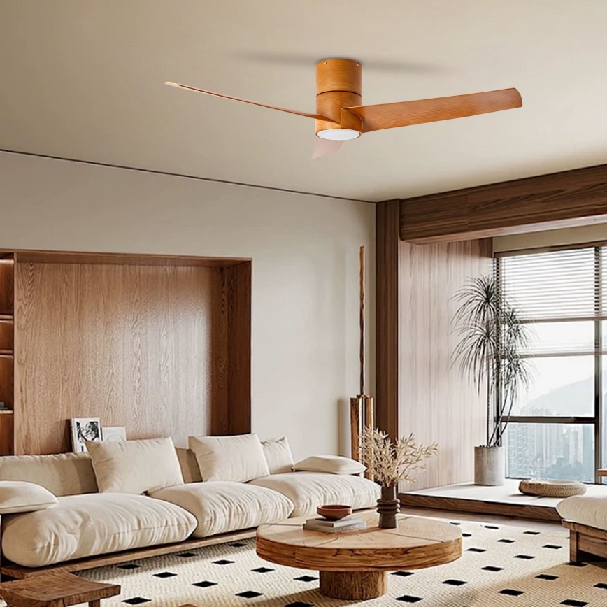 ZEVENTI - LED Griestu ventilators BARROSA LED/18W/230V 3000/4000/6000K Wi-Fi Tuya brūna + tālvadības pults