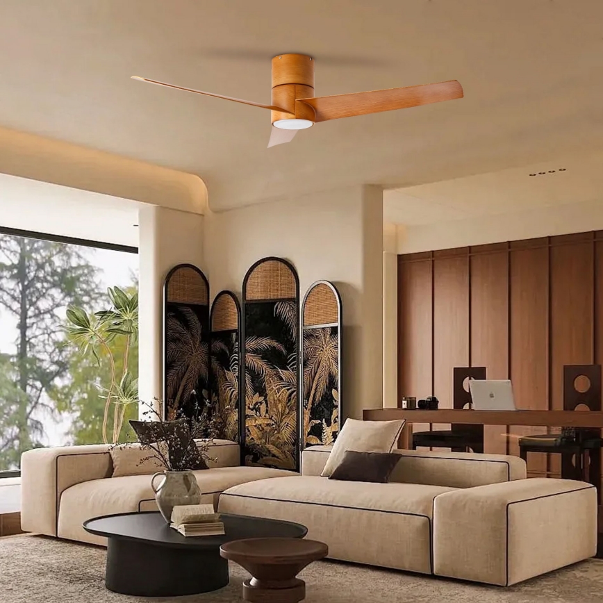 ZEVENTI - LED griestu ventilators BARROSA LED/18W/230V 3000/4000/6000K Wi-Fi Tuya brūns + ar tālvadības pulti