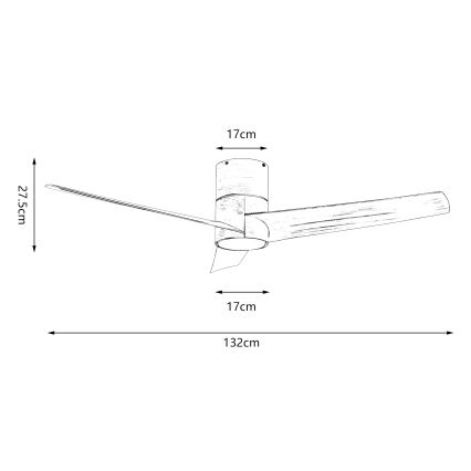 ZEVENTI - LED griestu ventilators BARROSA LED/18W/230V 3000/4000/6000K Wi-Fi Tuya brūns + ar tālvadības pulti