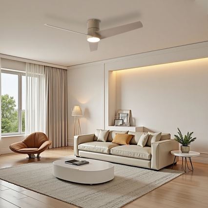 ZEVENTI - LED griestu ventilators BARROSA LED/18W/230V 3000/4000/6000K Wi‑Fi Tuya bēšs + tālvadība